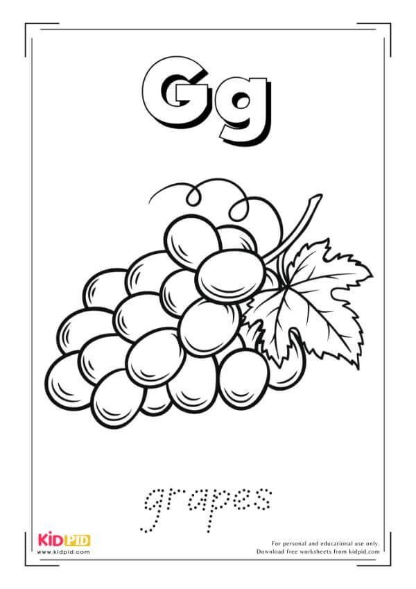 G For Grapes - Food Alphabet Coloring Book