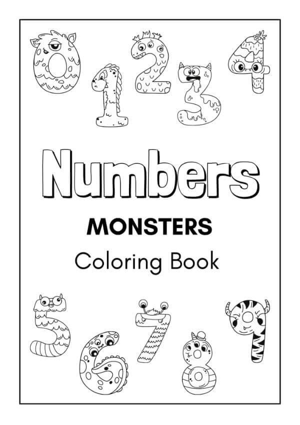 Monster Numbers Coloring Book Cover