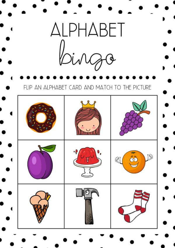 Pictorial Alphabet Bingo Boards