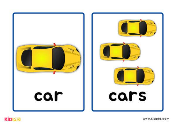 Singular and Plural Noun Of Car Flashcards