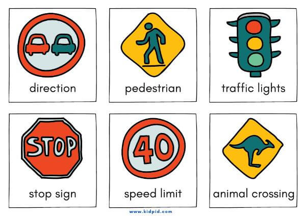Transport and Road Signs Flashcards