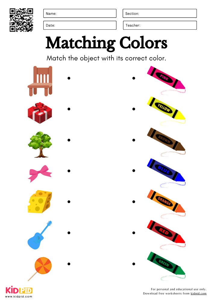 Match The Object With its Correct Color
