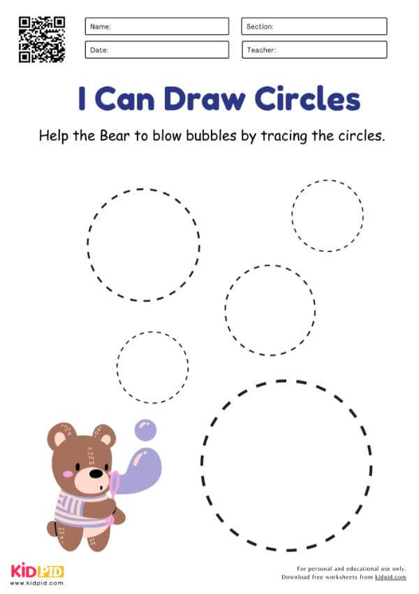 Shape Tracing Worksheet for Preschool