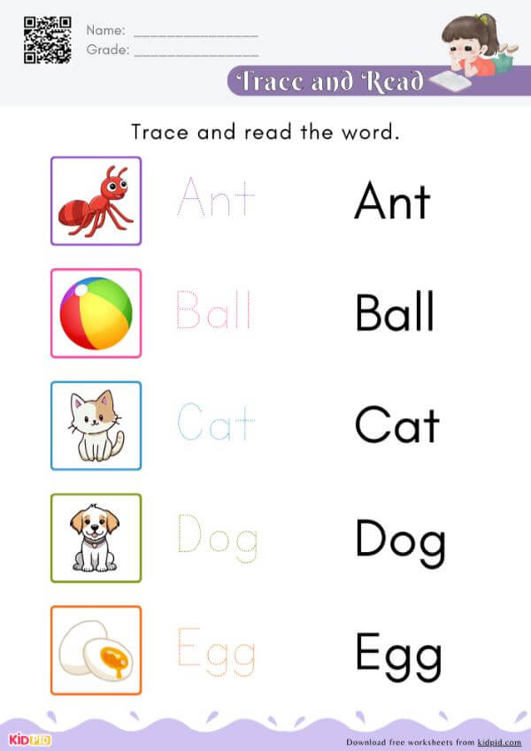 A To E - Trace and Read The Alphabet Word