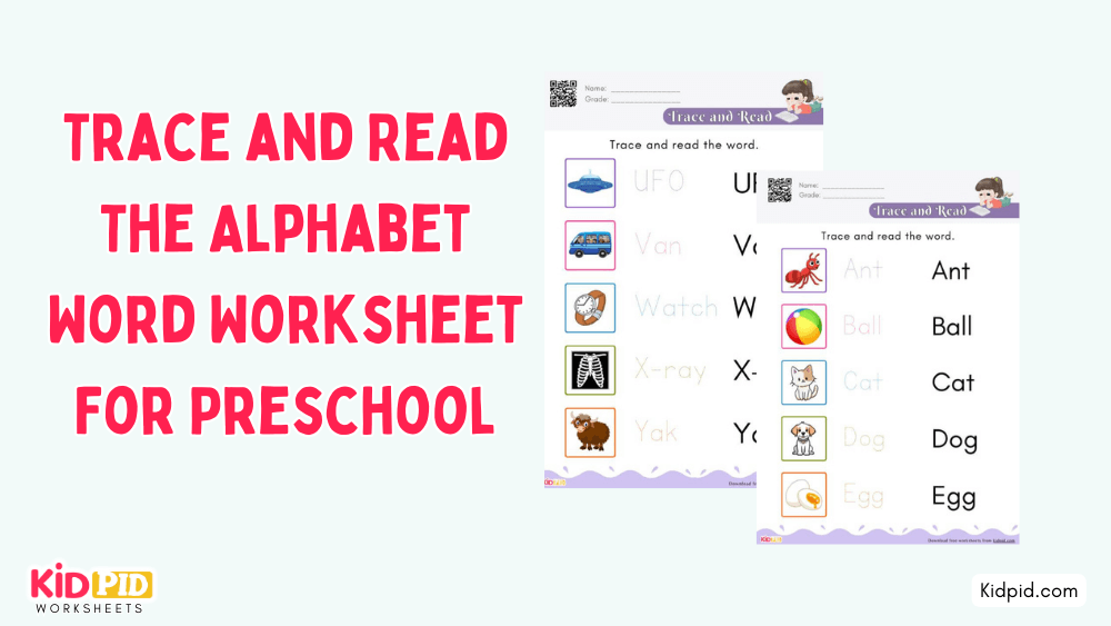 Trace and Read The Alphabet Word Worksheet For Preschool