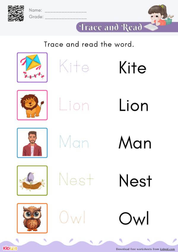 K To O - Trace and Read The Alphabet Word