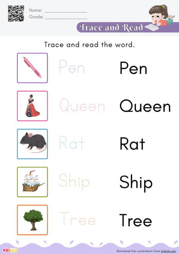 P To T - Trace and Read The Alphabet Word